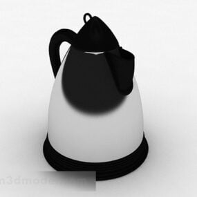 Classic Kettle On Wooden Plate 3d model