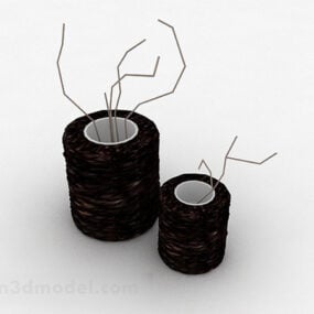 مزهرية سوداء للمفروشات المنزلية نموذج ثلاثي الأبعاد