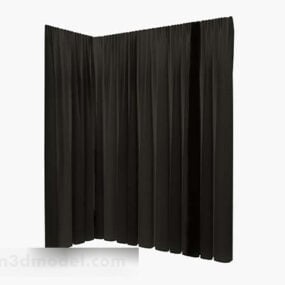 Μαύρη γωνιακή κουρτίνα 3d μοντέλο