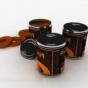 黒いシリンダー缶詰食品3Dモデル