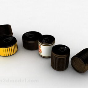 Black Cylindrical Can Container 3d model