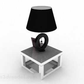 تصميم مصباح مكتبي كلاسيكي باللون الأسود نموذج ثلاثي الأبعاد