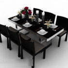 Table et chaise de salle à manger noire
