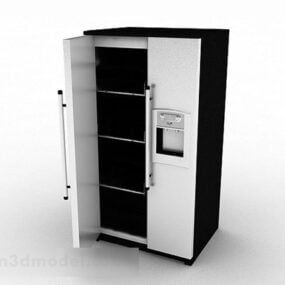 Sort dobbeltdørs køleskab 3d model
