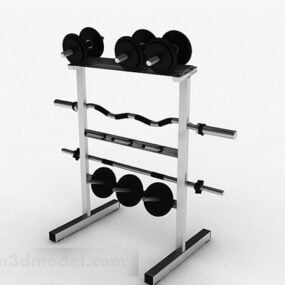 Black Dumbbell For Gym Sport 3d model