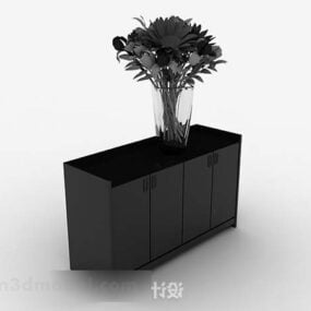 Entréskap med blomsterpotte 3d-modell