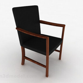 Black Fabric Single Home Chair 3d model