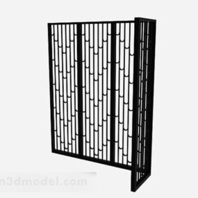 Black Four Sided Hollow Partition 3d model