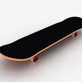 Skateboard noir à quatre roues modèle 3D