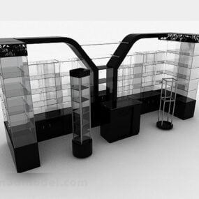 Black Glass Wine Cabinet 3d model