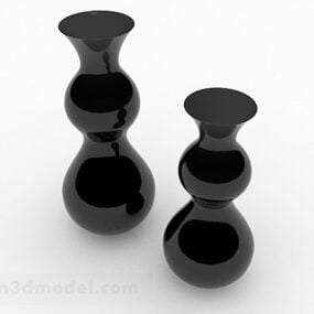 Černá tykev v keramické váze 3D model