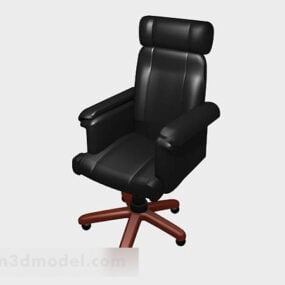 Black Leather Manager Office Chair 3d model
