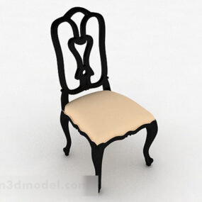 כיסא עץ קלאסי דקור דגם תלת מימד