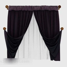 Black Home Curtains 3d model