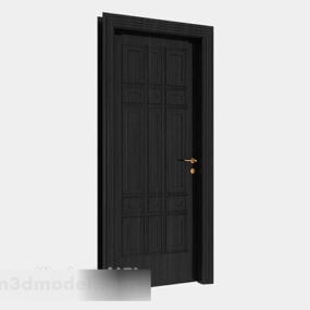Puerta negra de la habitación del hogar modelo 3d