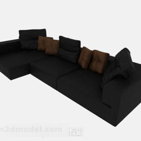 Black Home Eenvoudige meerzitsbank 3D-model