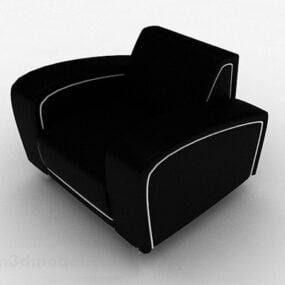 Black Fabric Single Sofa Furniture 3d model