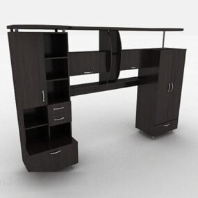 3D model kombinace černého domácího šatníku