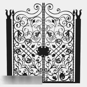 Black Wrought Iron Home Gate 3d model