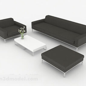 Black Leisure Business Sofa 3d model