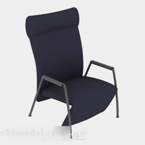 Sort Lounge Chair Læder Materiale 3d model