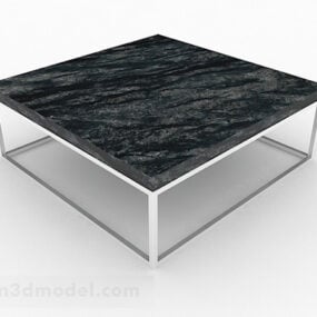 โมเดล 3 มิติการออกแบบโต๊ะกาแฟเรียบง่ายหินอ่อนสีดำ