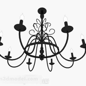 Lustres chandeliers en métal noir modèle 3D