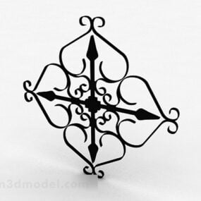 Modèle 3D de fleur de fer en métal noir modèle XNUMXD