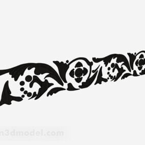 Black Metal Subway Art Iron Flower 3d model