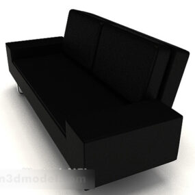 Sort Minimalist Business Double Sofa 3d-modell