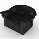 Czarna minimalistyczna biznesowa sofa pojedyncza