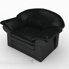 Czarny minimalistyczny projekt pojedynczej sofy biznesowej Model 3D