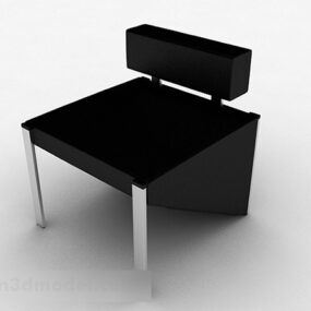 Schwarzes, minimalistisches, lässiges Stuhlmöbel-3D-Modell