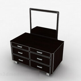 3д модель черной минималистской мебели для туалетного столика