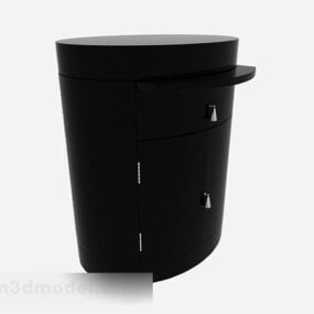 Meuble d'entrée minimaliste noir modèle 3D
