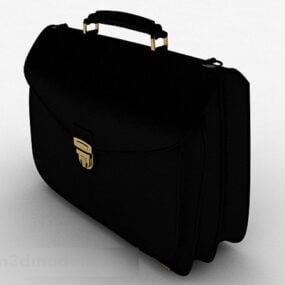 โมเดล 3 มิติการออกแบบกระเป๋าถือมินิมอลสีดำ