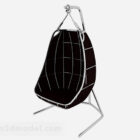 Wiszące czarne minimalistyczne krzesło
