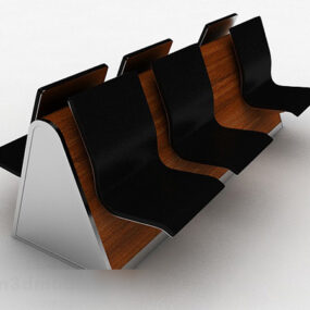 Black Minimalist Public Chair 3d model