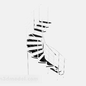 3D-Modell der minimalistischen Treppe in schwarzer Farbe