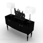 Armoire de bureau minimaliste en bois noire