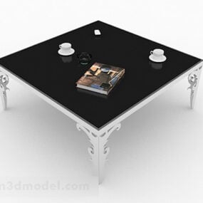 Modelo 3d de mesa de centro minimalista preta