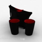 Black minimalistic cup with 3d model