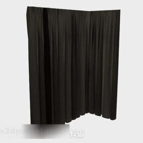 黑色简约窗帘3d模型