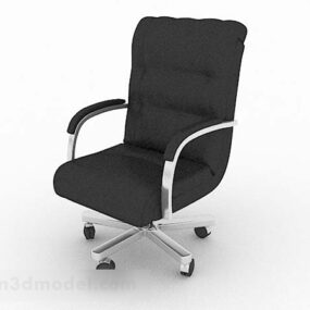 שחור מודרני פשוט כיסא משרדי דגם תלת מימד