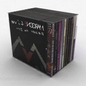 Musta pakkaus DVD-cd-levy 3d-malli