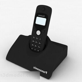 Telefone preto com suporte Modelo 3D