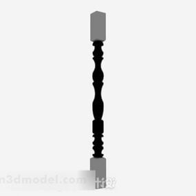 Black Pillar Stair Decor 3d model