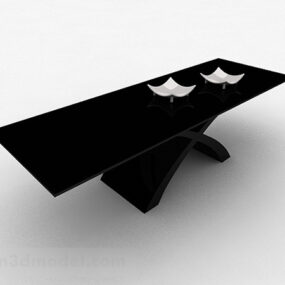 Black Rectangular Coffee Table Design 3d model