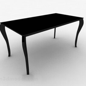 Black Rectangular Dining Table 3d model