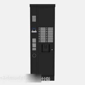 3д модель черного холодильника в тонком стиле